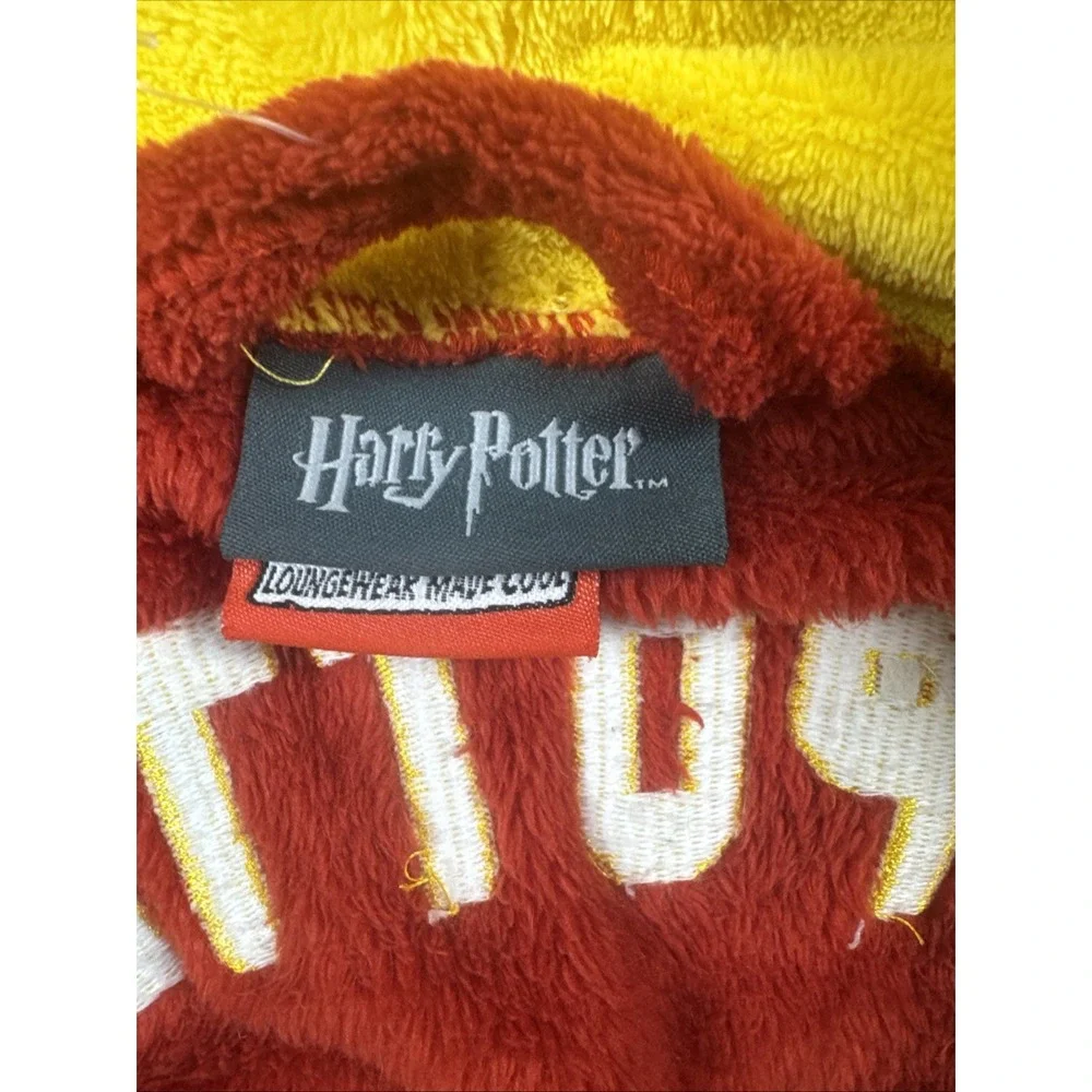 Harry Potter Gryffindor Embroidered Plush Hood Robe Unisex One Size Red/Yellow